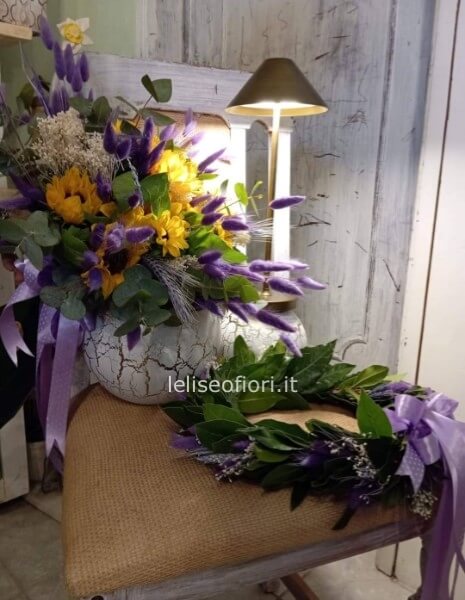 Coroncina laurea più bouquet abbinato